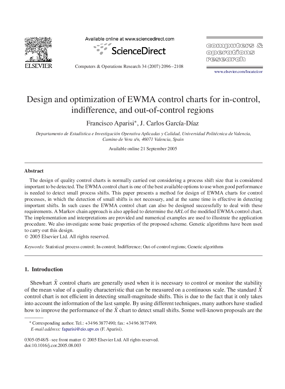 Design and optimization of EWMA control charts for in-control, indifference, and out-of-control regions