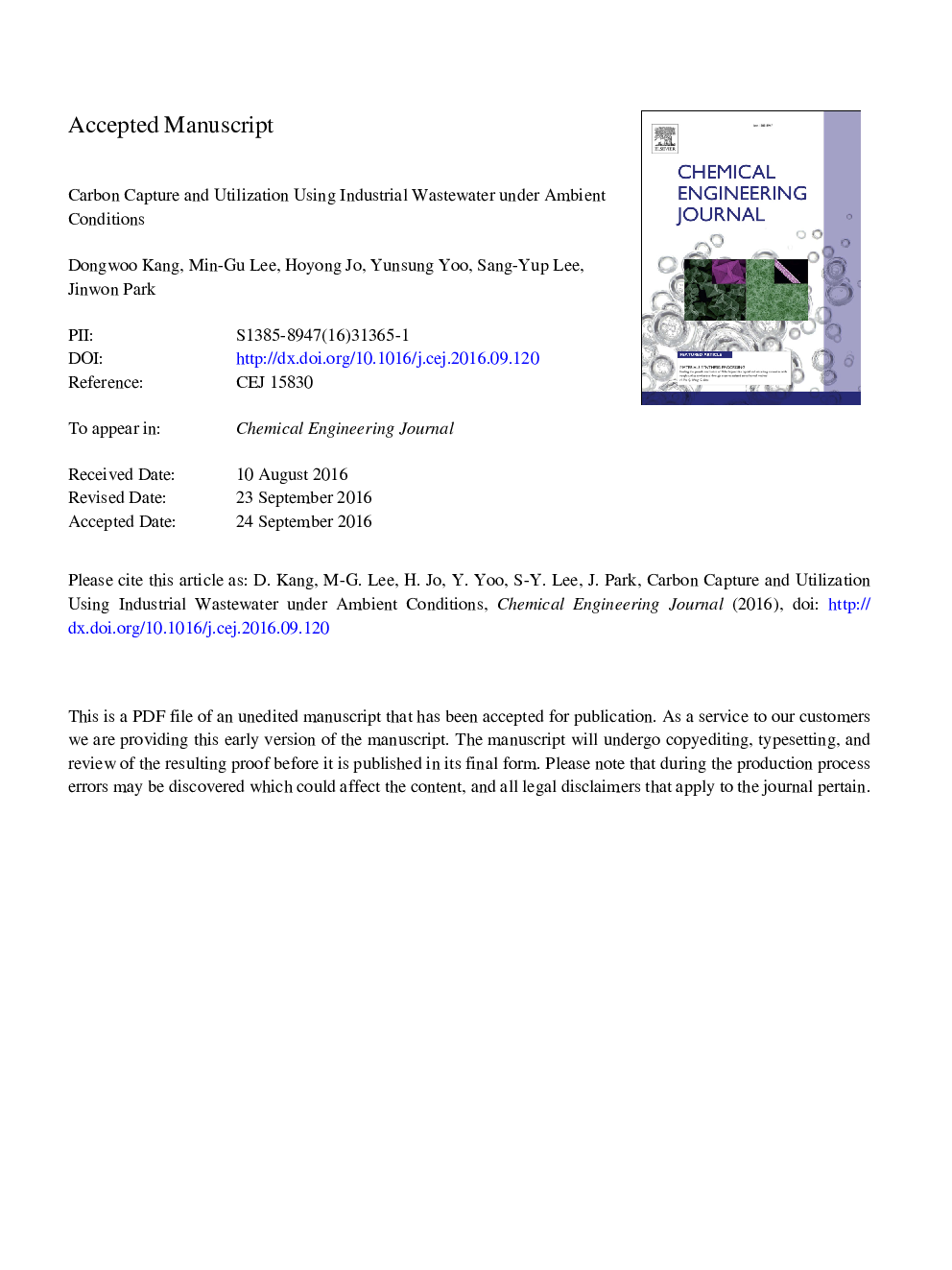 Carbon capture and utilization using industrial wastewater under ambient conditions