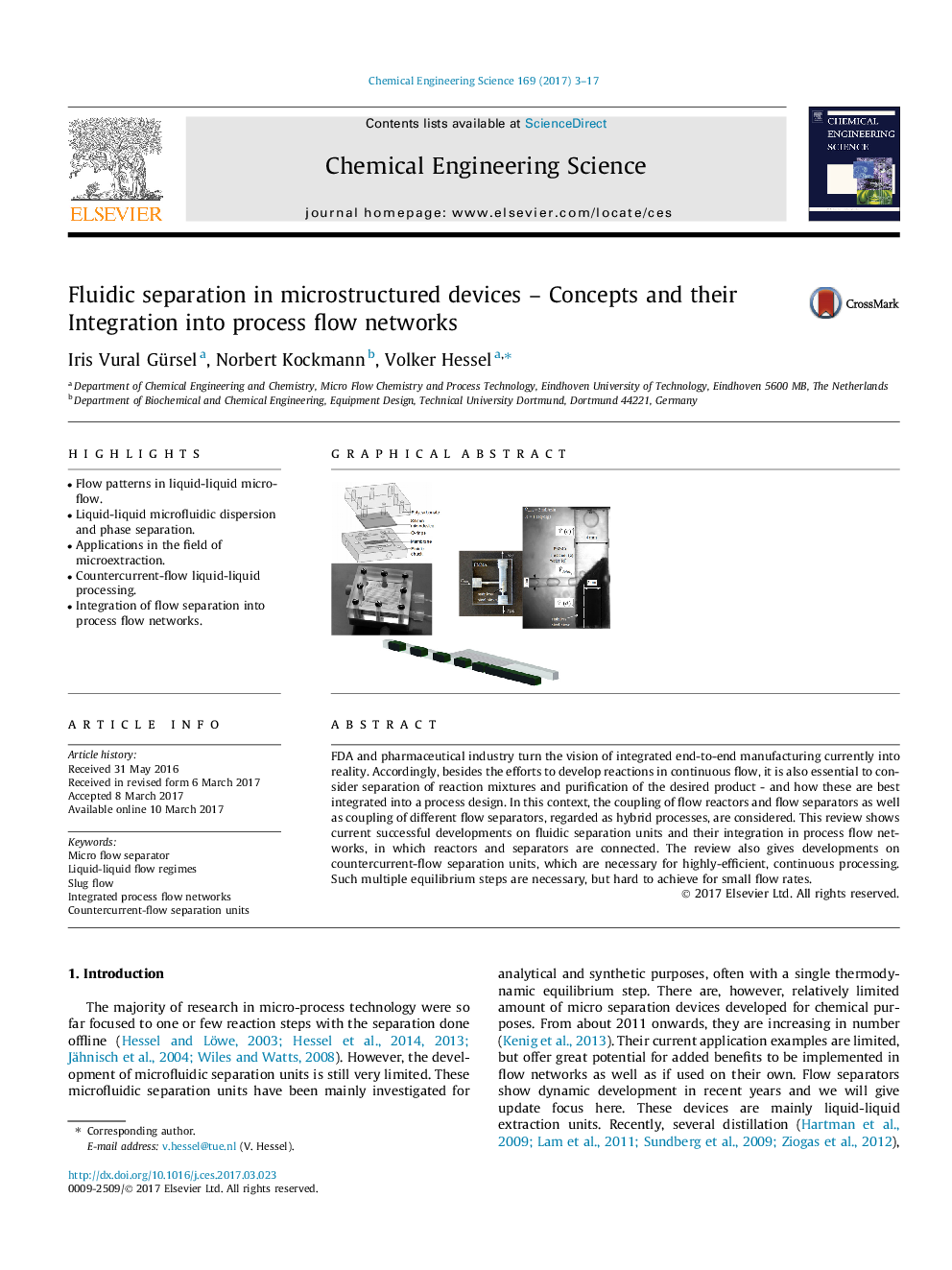 Fluidic separation in microstructured devices - Concepts and their Integration into process flow networks