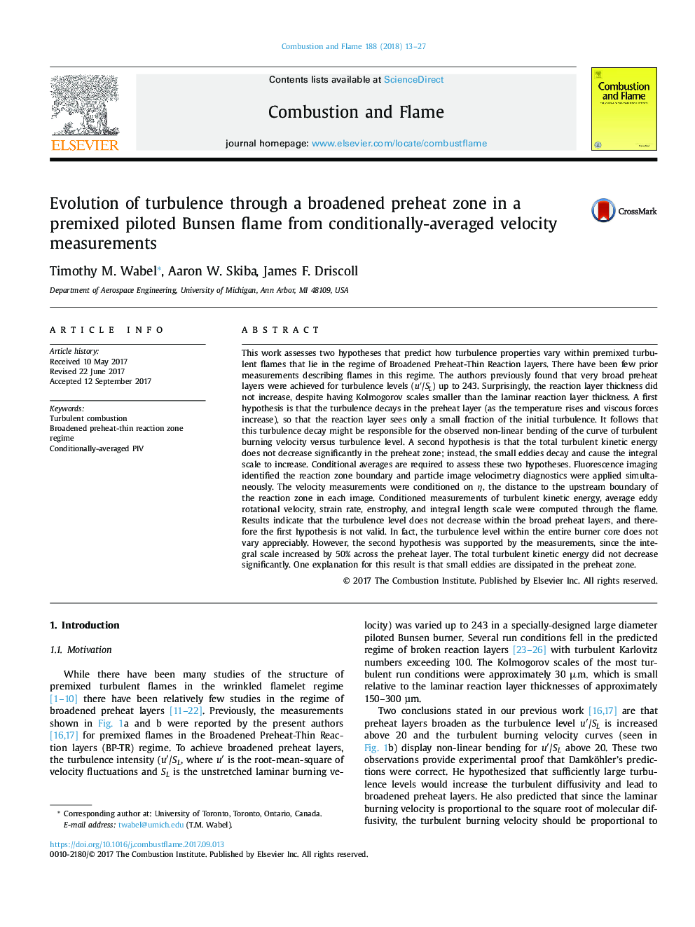 Evolution of turbulence through a broadened preheat zone in a premixed piloted Bunsen flame from conditionally-averaged velocity measurements