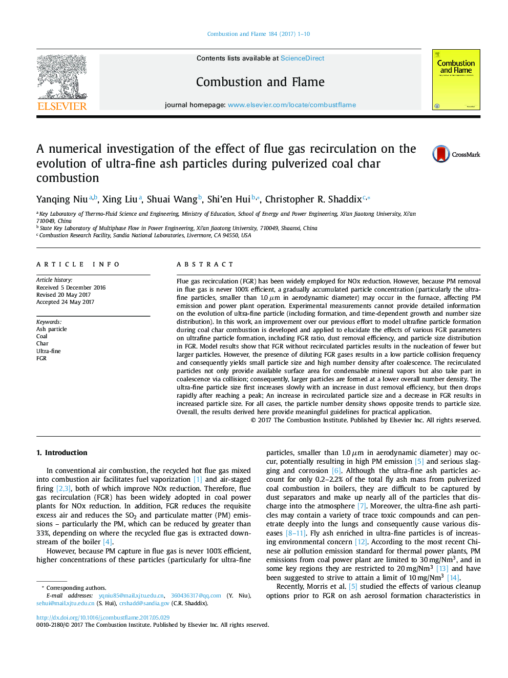 A numerical investigation of the effect of flue gas recirculation on the evolution of ultra-fine ash particles during pulverized coal char combustion