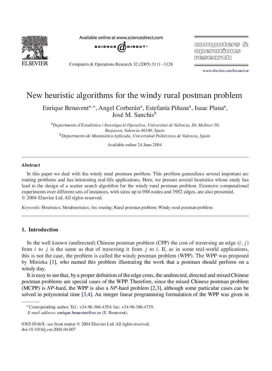 New heuristic algorithms for the windy rural postman problem