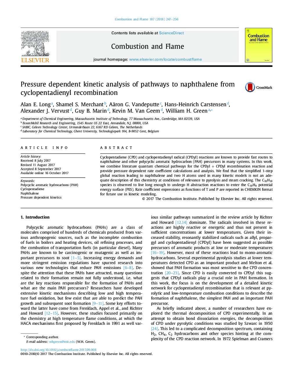 Pressure dependent kinetic analysis of pathways to naphthalene from cyclopentadienyl recombination