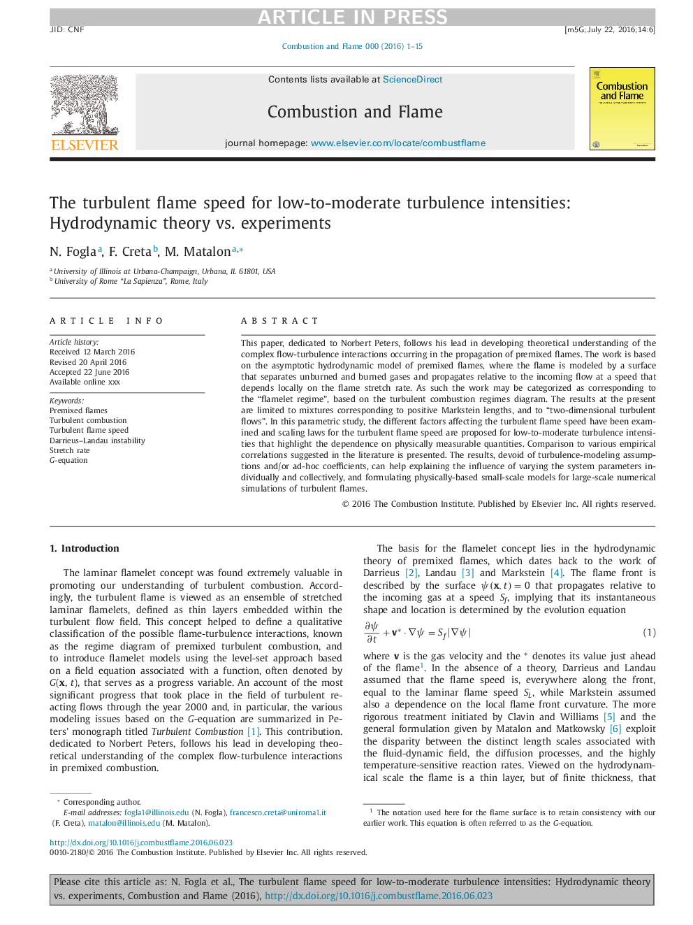 The turbulent flame speed for low-to-moderate turbulence intensities: Hydrodynamic theory vs. experiments