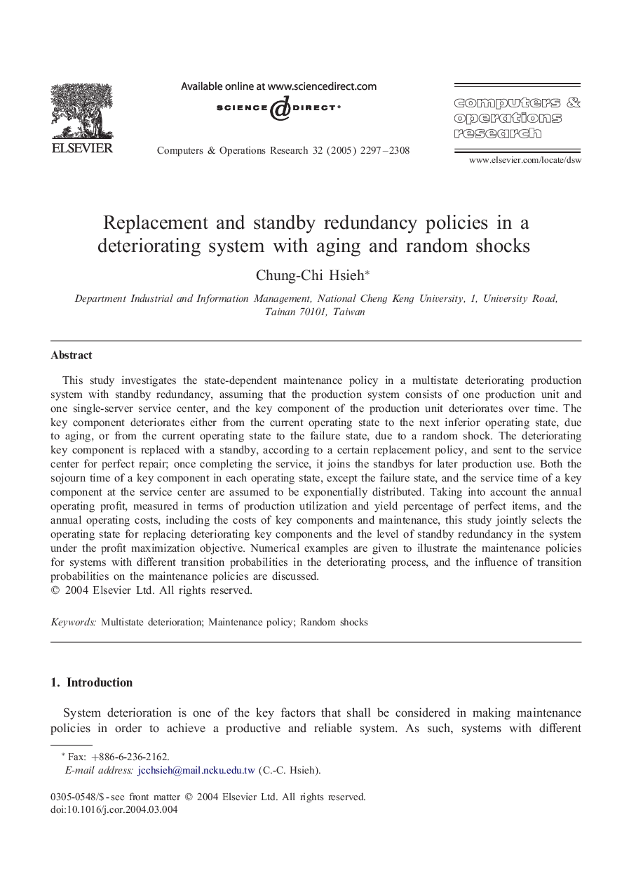 Replacement and standby redundancy policies in a deteriorating system with aging and random shocks