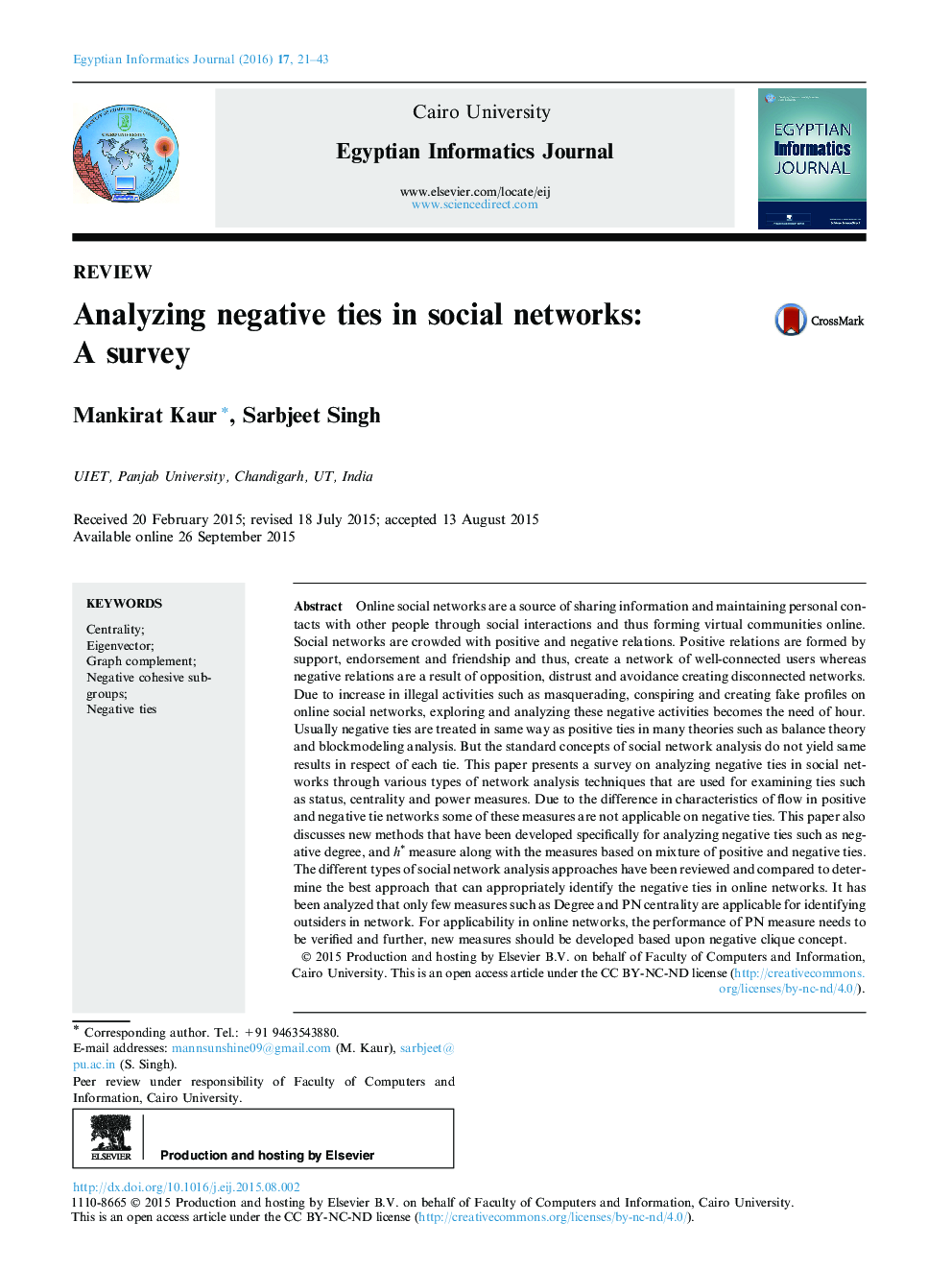 تجزیه و تحلیل روابط منفی در شبکه های اجتماعی: یک نظرسنجی 