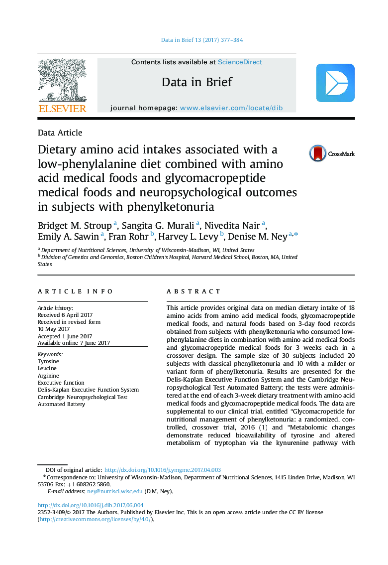 Dietary amino acid intakes associated with a low-phenylalanine diet combined with amino acid medical foods and glycomacropeptide medical foods and neuropsychological outcomes in subjects with phenylketonuria