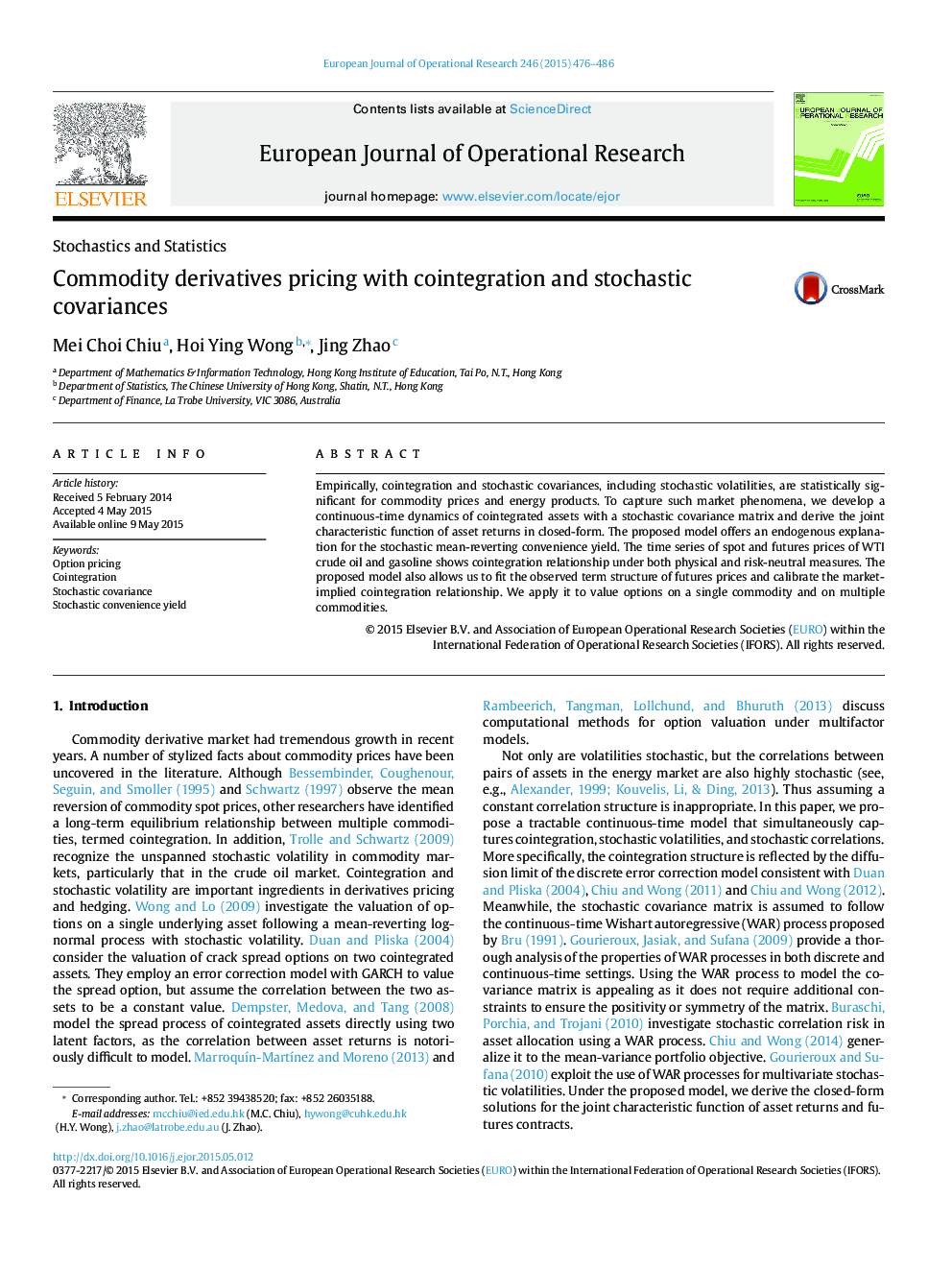 Commodity derivatives pricing with cointegration and stochastic covariances