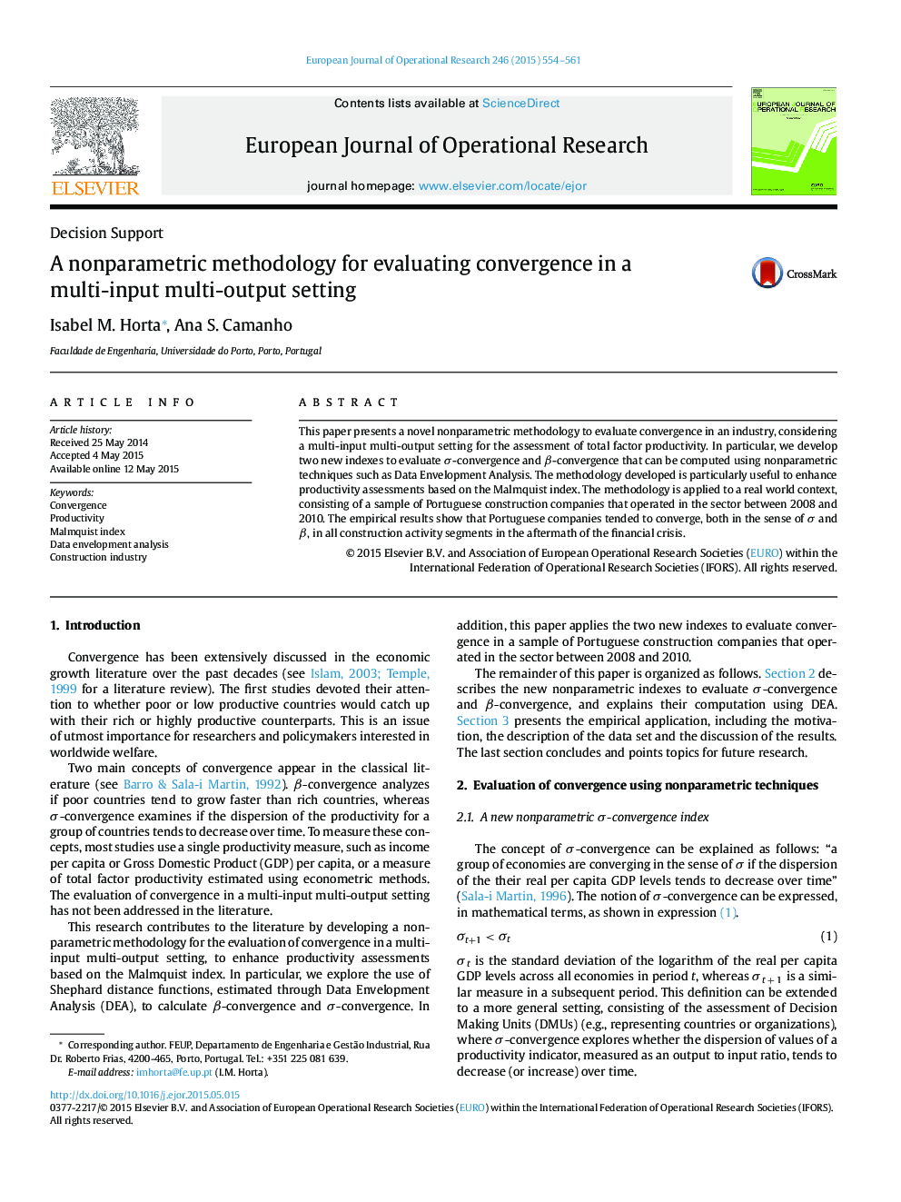 A nonparametric methodology for evaluating convergence in a multi-input multi-output setting