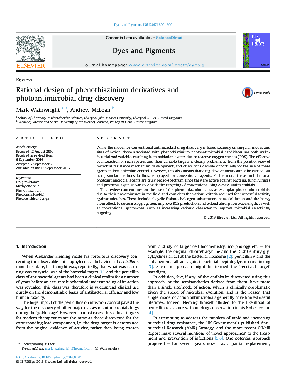 Rational design of phenothiazinium derivatives and photoantimicrobial drug discovery