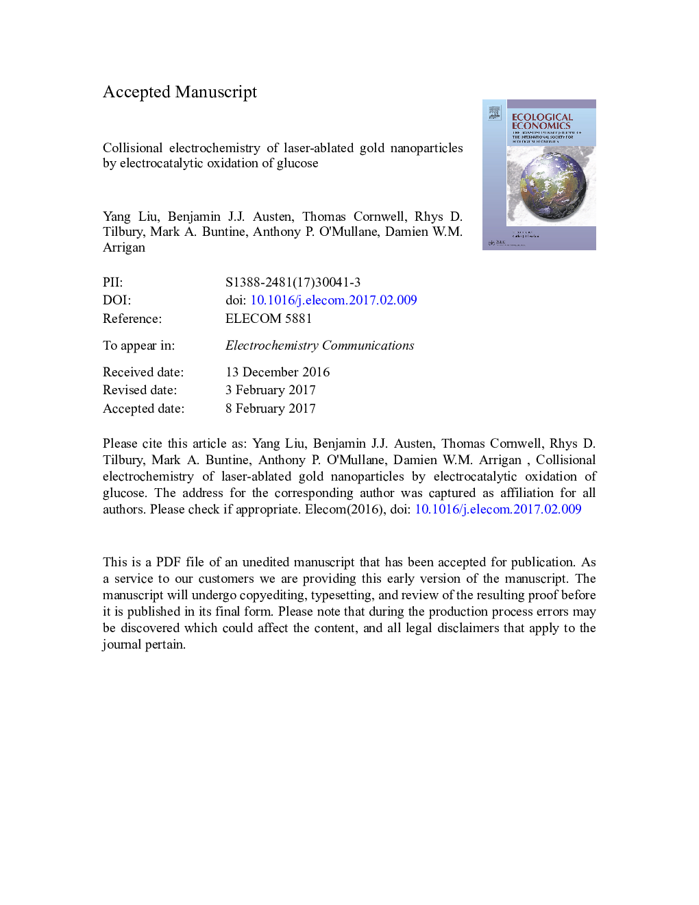 Collisional electrochemistry of laser-ablated gold nanoparticles by electrocatalytic oxidation of glucose