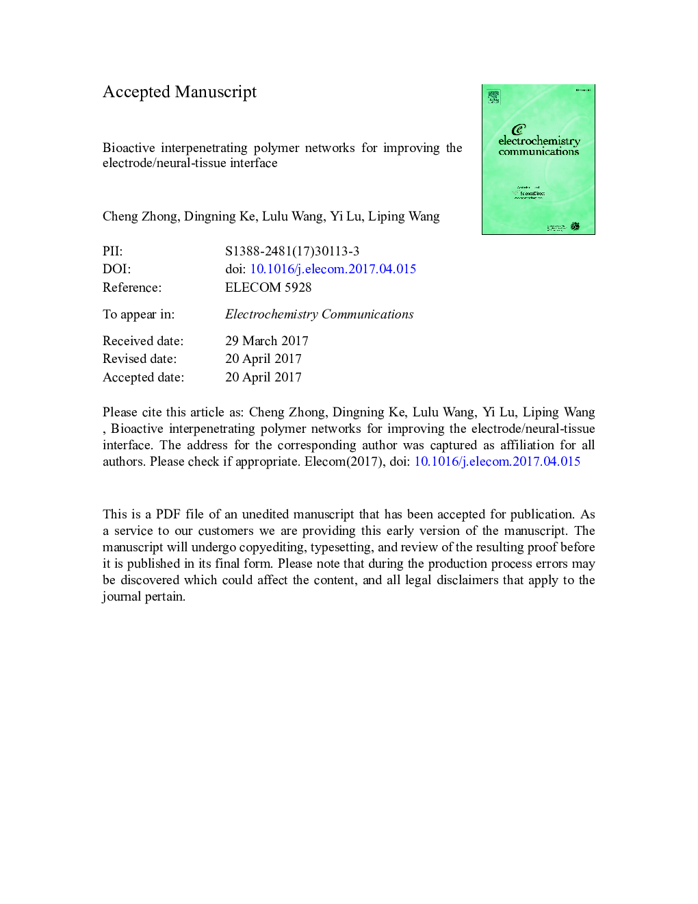 Bioactive interpenetrating polymer networks for improving the electrode/neural-tissue interface