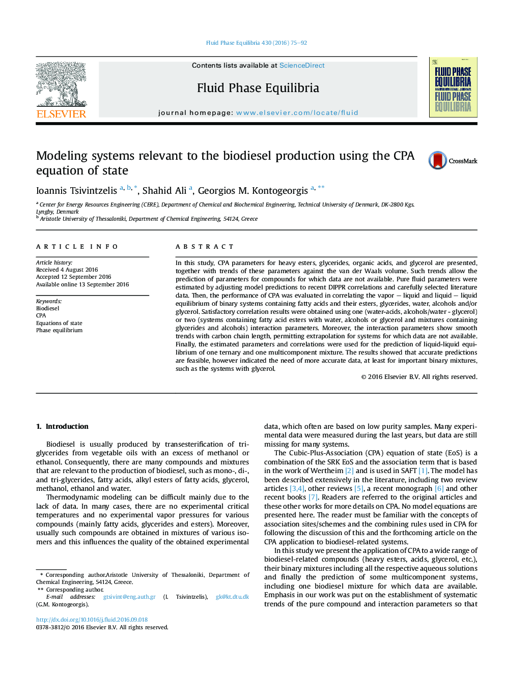 Modeling systems relevant to the biodiesel production using the CPA equation of state