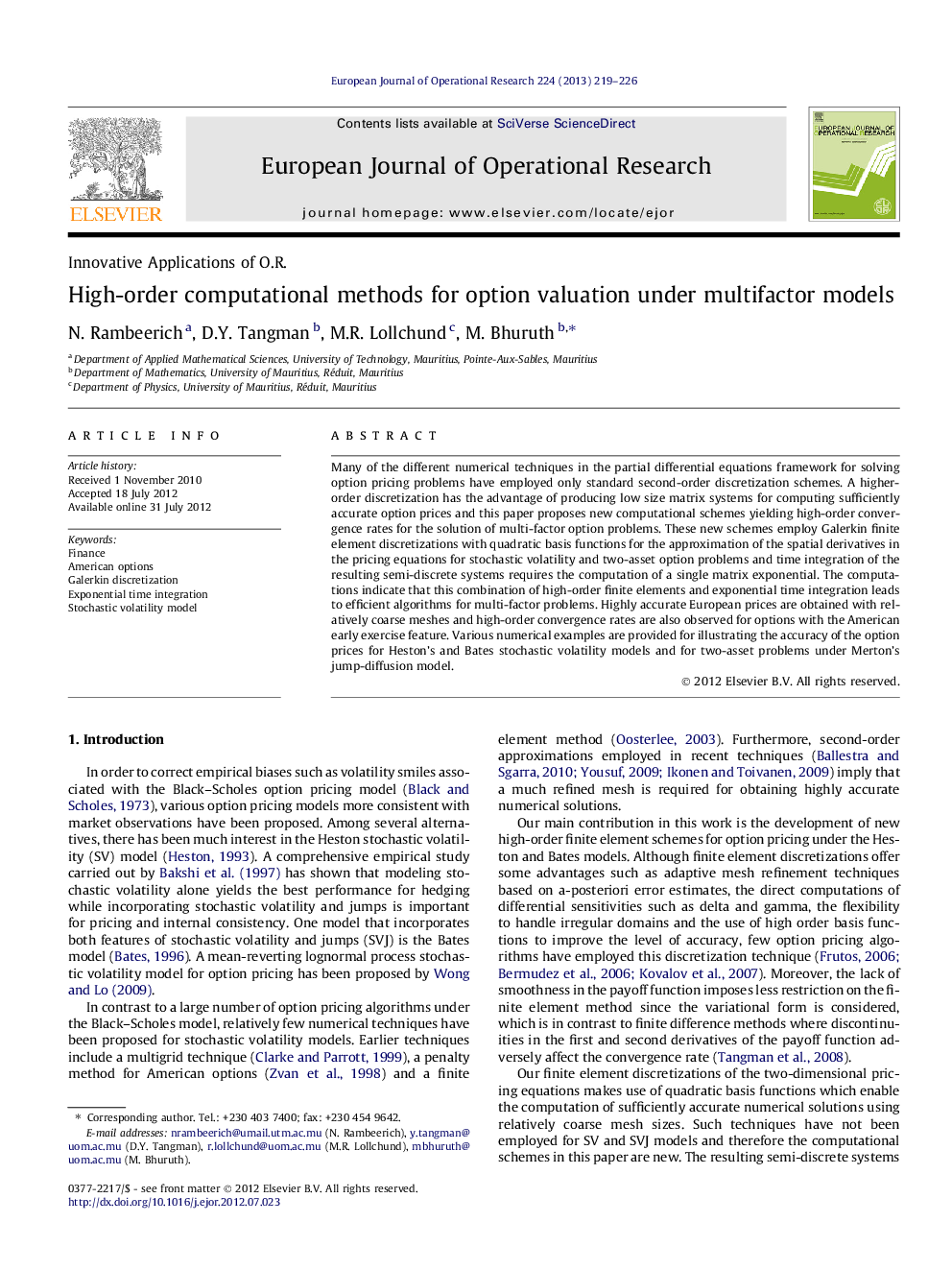 High-order computational methods for option valuation under multifactor models