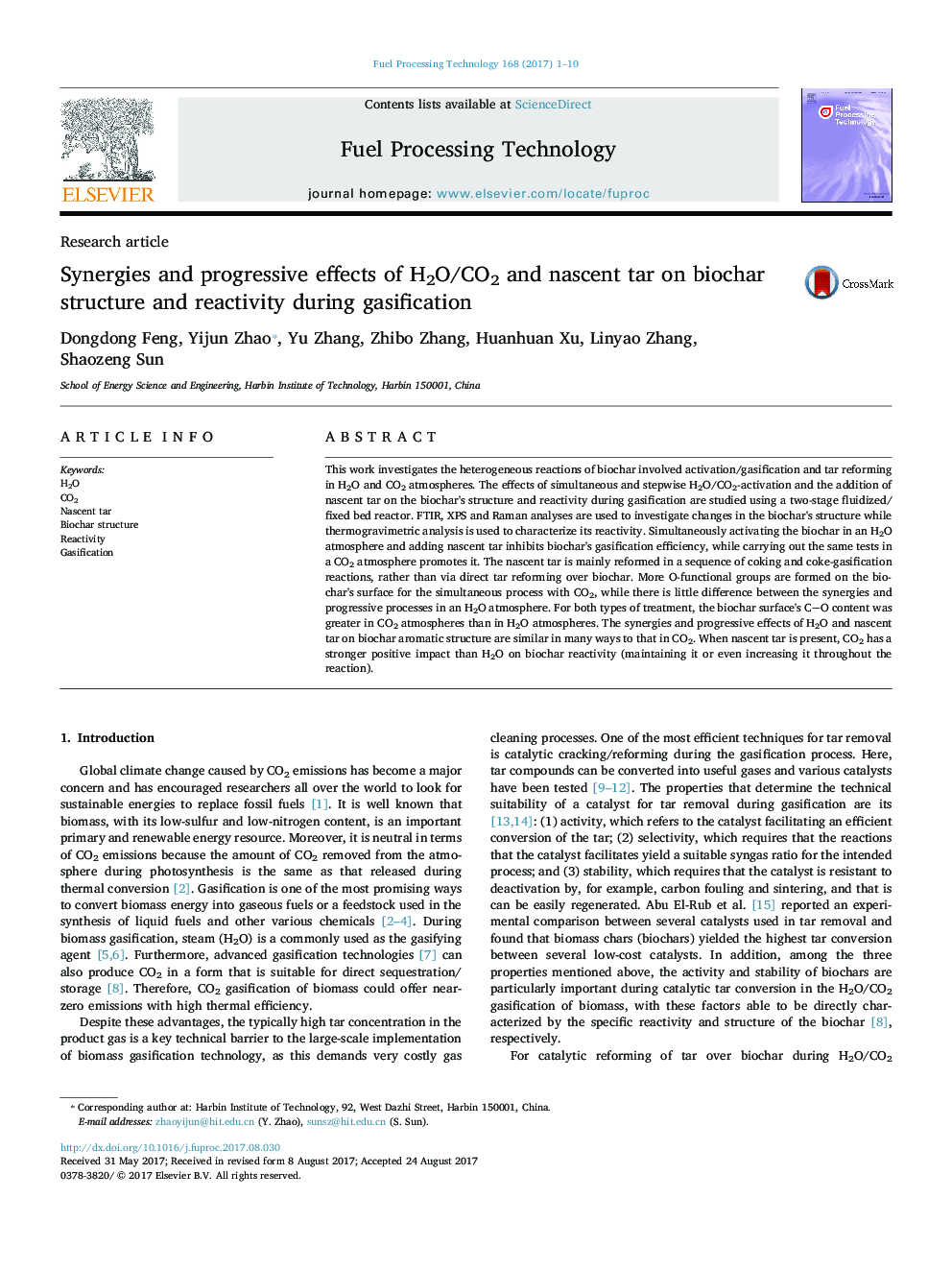 Synergies and progressive effects of H2O/CO2 and nascent tar on biochar structure and reactivity during gasification