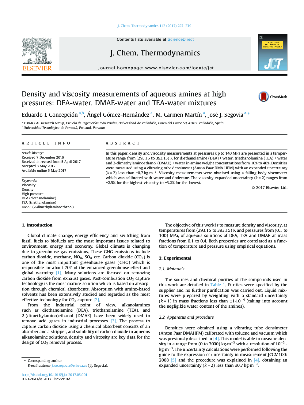 Density and viscosity measurements of aqueous amines at high pressures: DEA-water, DMAE-water and TEA-water mixtures