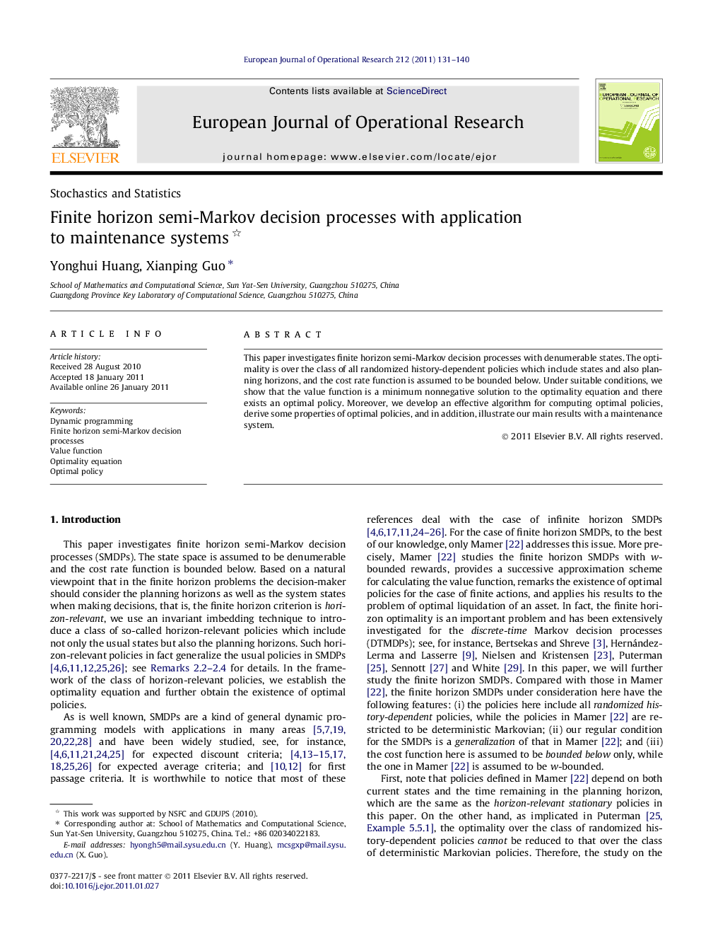 Finite horizon semi-Markov decision processes with application to maintenance systems 