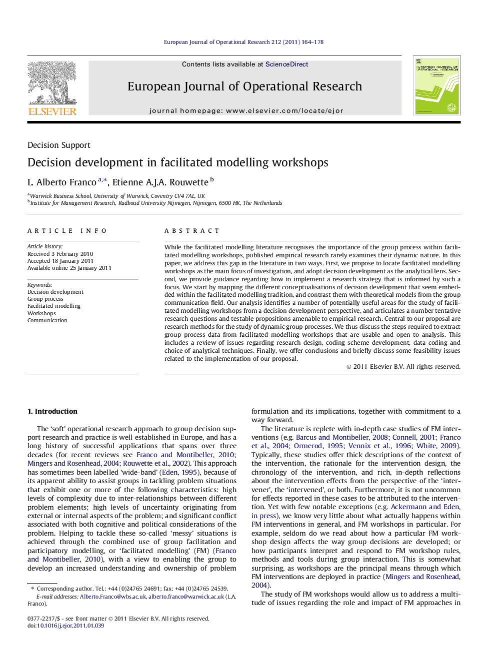 Decision development in facilitated modelling workshops