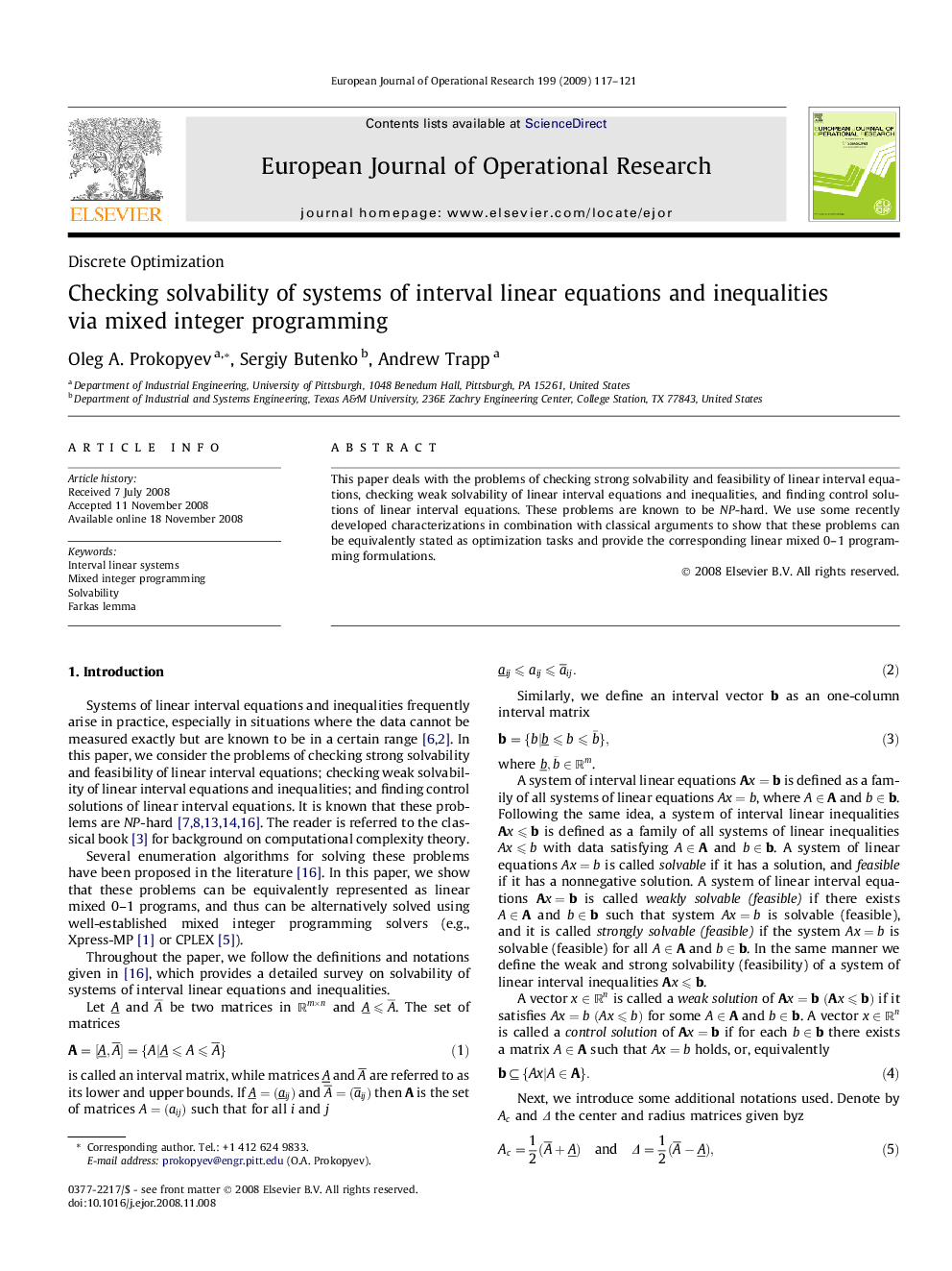 Checking solvability of systems of interval linear equations and inequalities via mixed integer programming