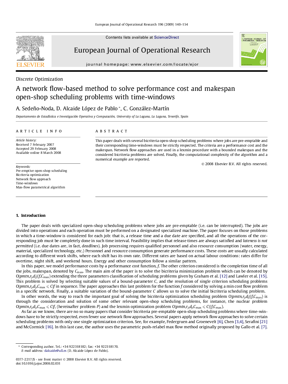 A network flow-based method to solve performance cost and makespan open-shop scheduling problems with time-windows