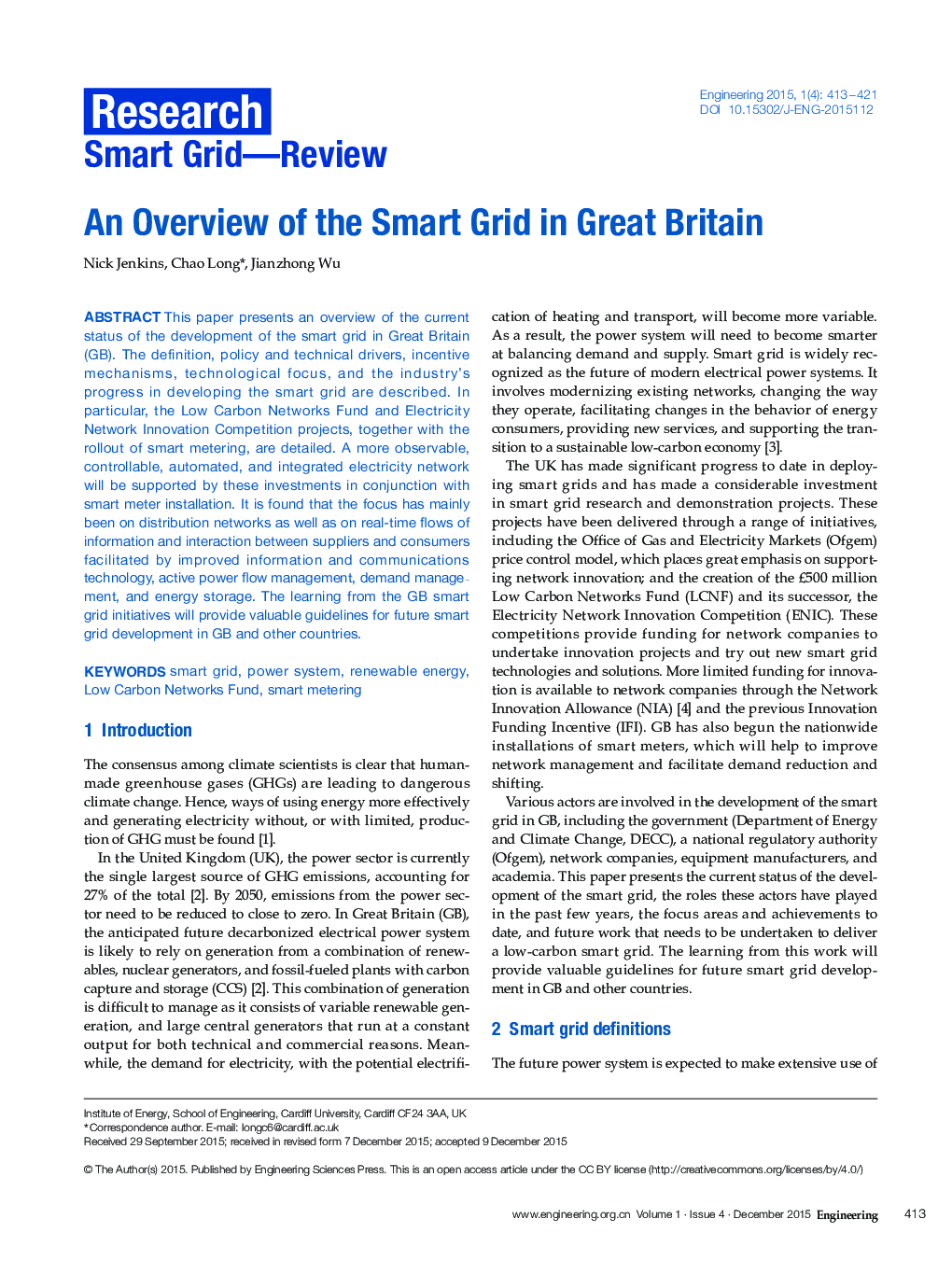 An Overview of the Smart Grid in Great Britain