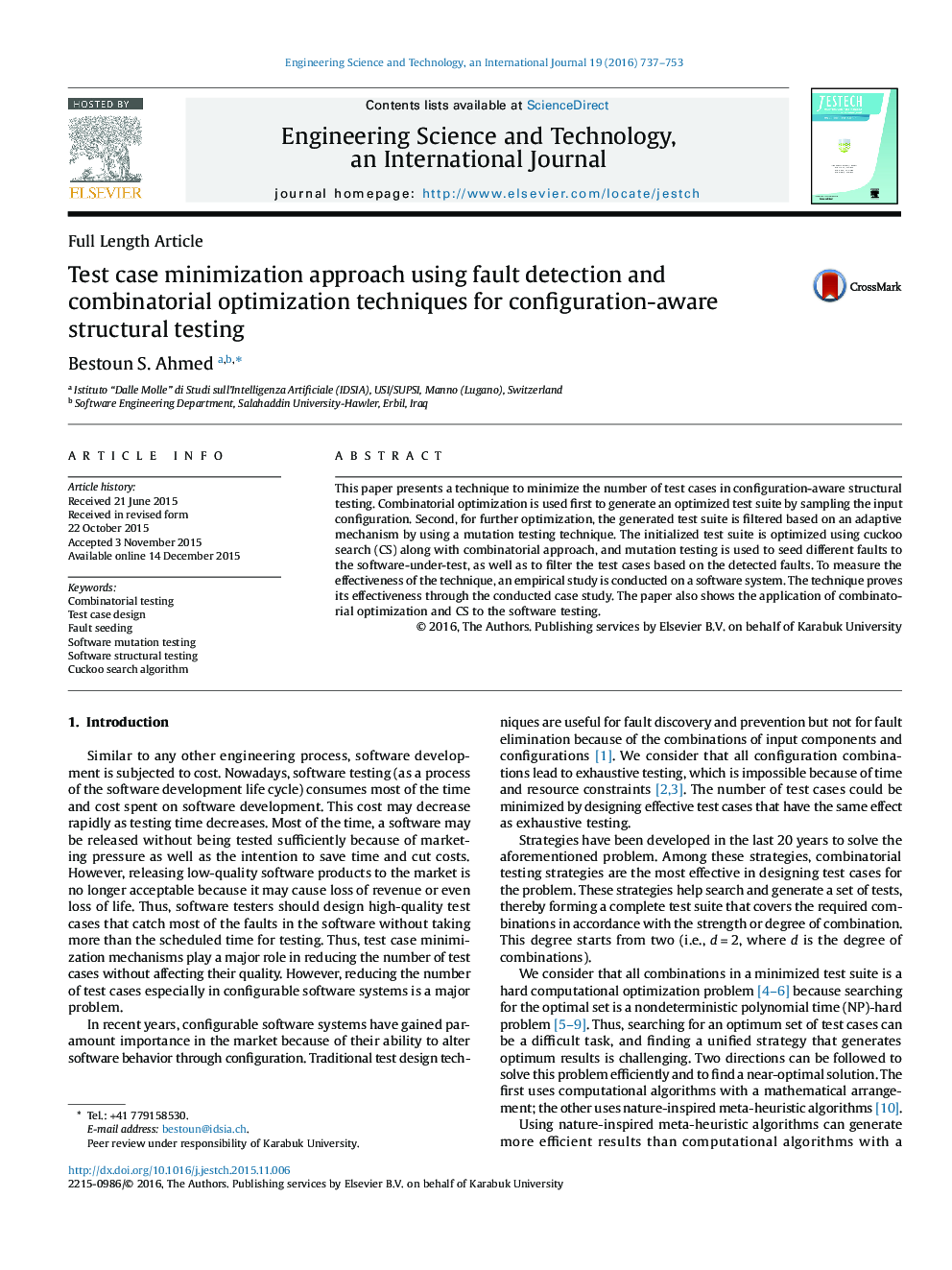 Test case minimization approach using fault detection and combinatorial optimization techniques for configuration-aware structural testing 