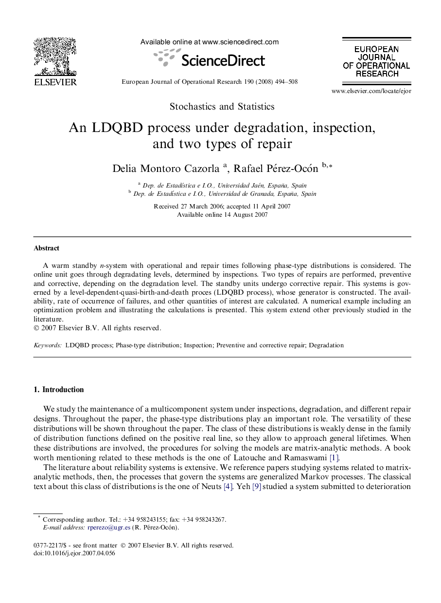 An LDQBD process under degradation, inspection, and two types of repair