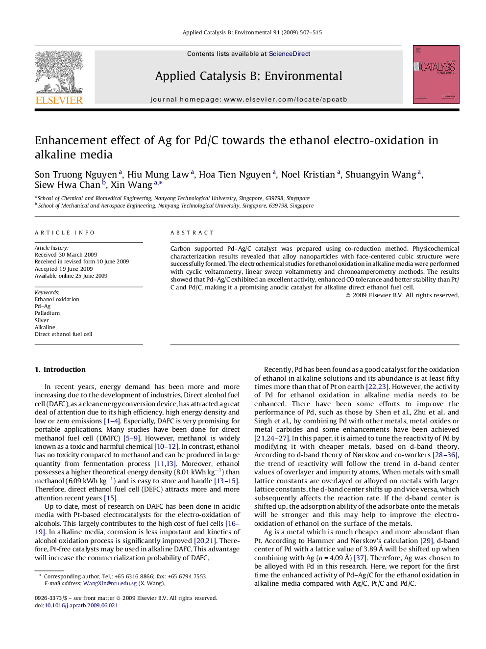 Enhancement effect of Ag for Pd/C towards the ethanol electro-oxidation in alkaline media