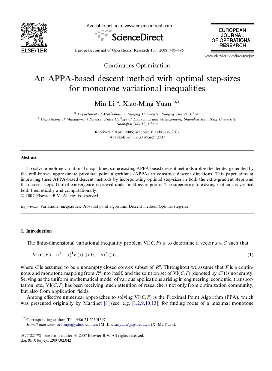 An APPA-based descent method with optimal step-sizes for monotone variational inequalities