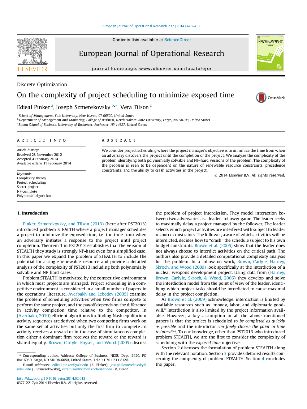 On the complexity of project scheduling to minimize exposed time