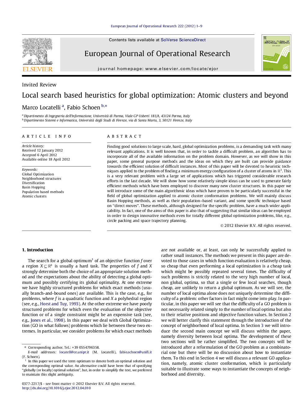 Local search based heuristics for global optimization: Atomic clusters and beyond