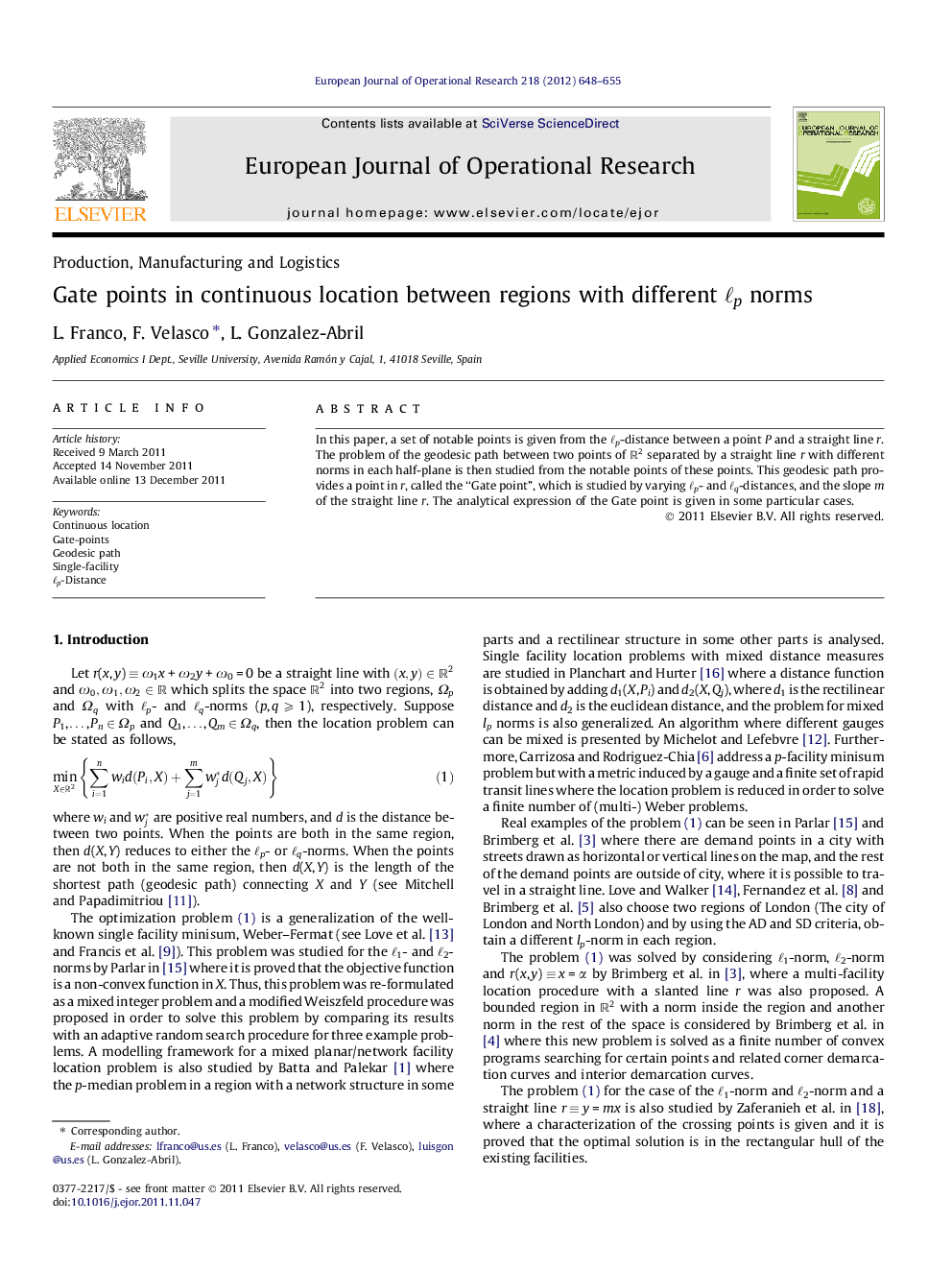 Gate points in continuous location between regions with different ℓp norms