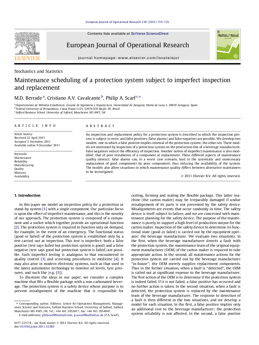 Maintenance scheduling of a protection system subject to imperfect inspection and replacement