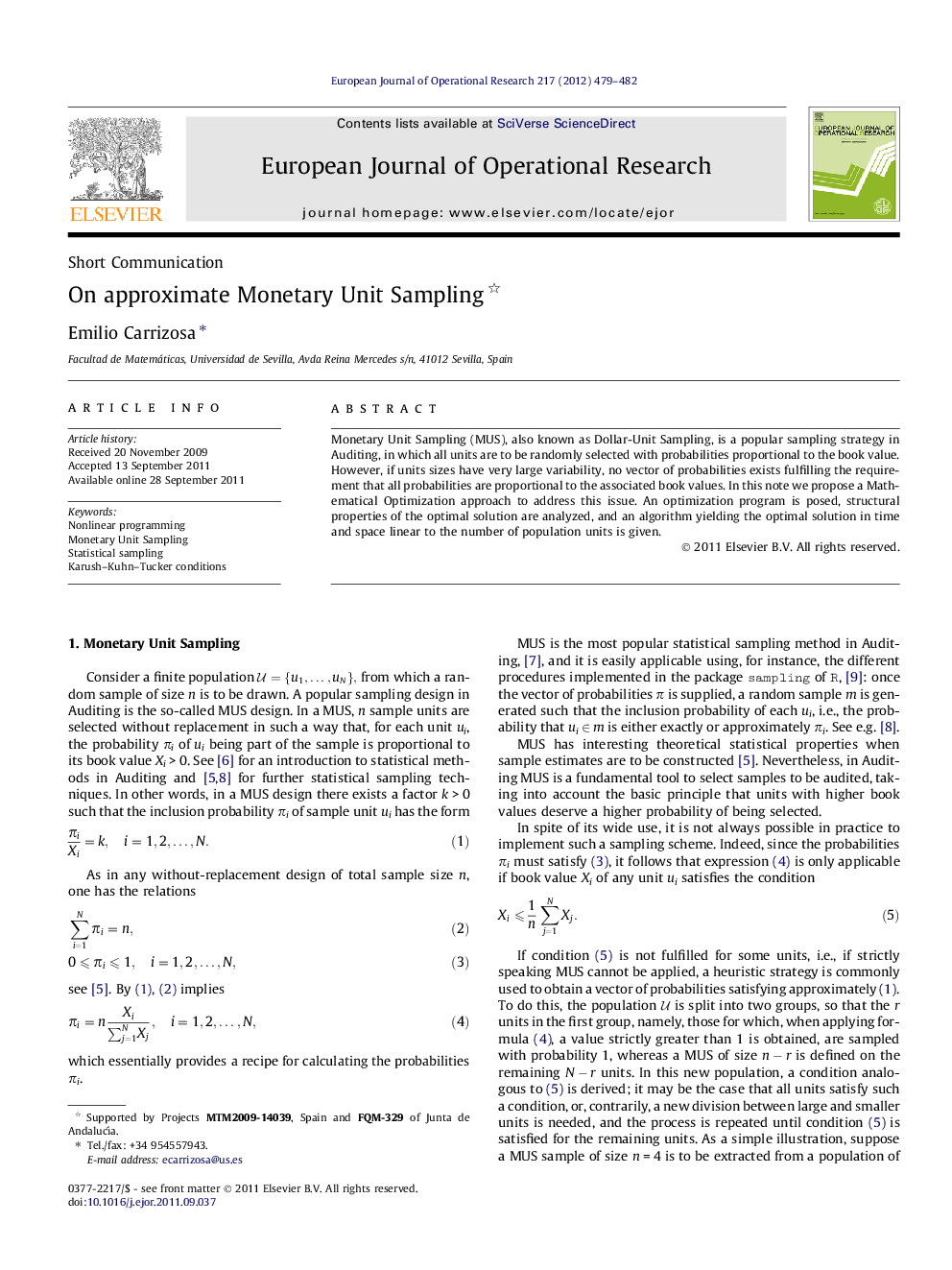 On approximate Monetary Unit Sampling 