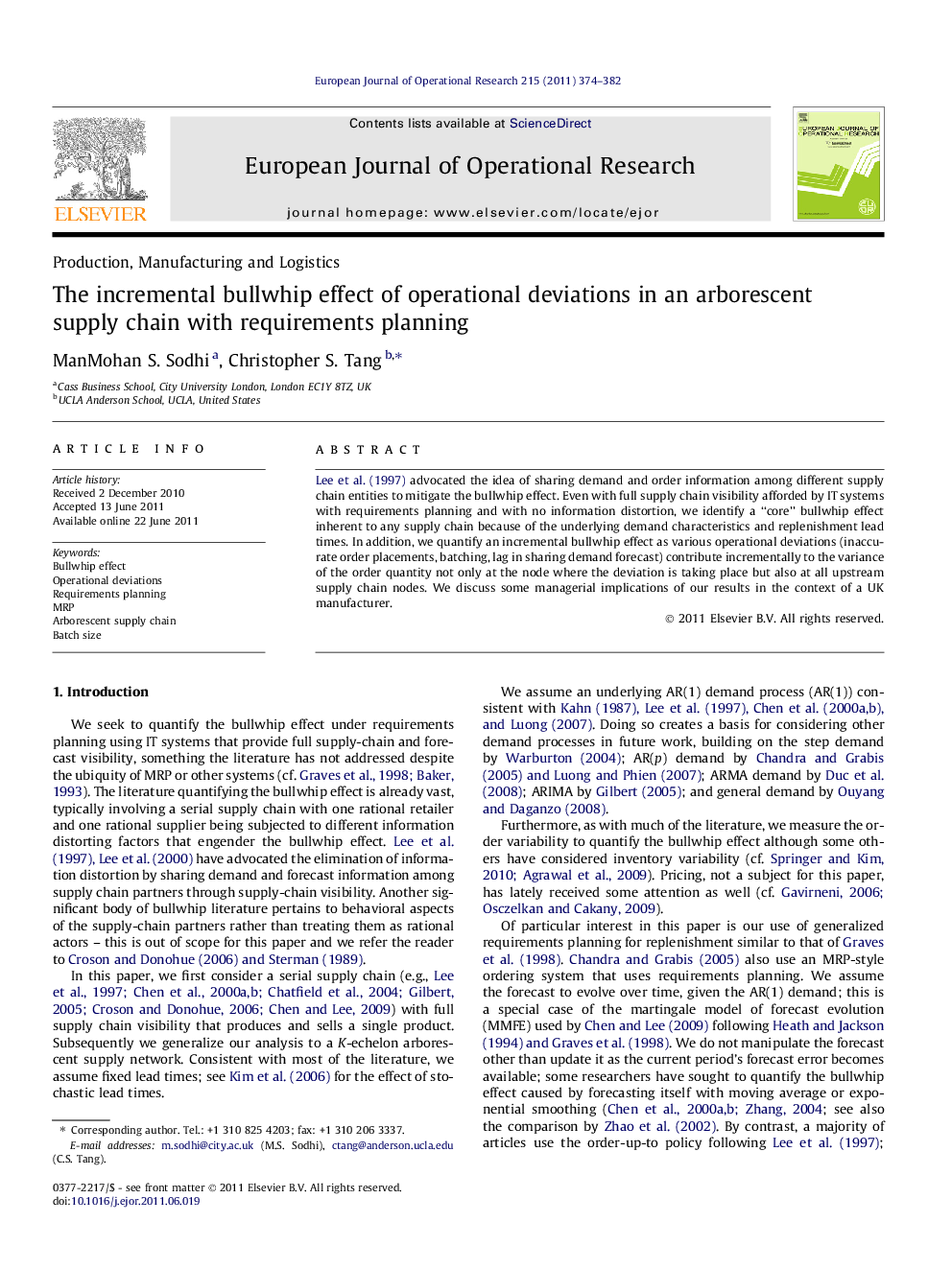 The incremental bullwhip effect of operational deviations in an arborescent supply chain with requirements planning