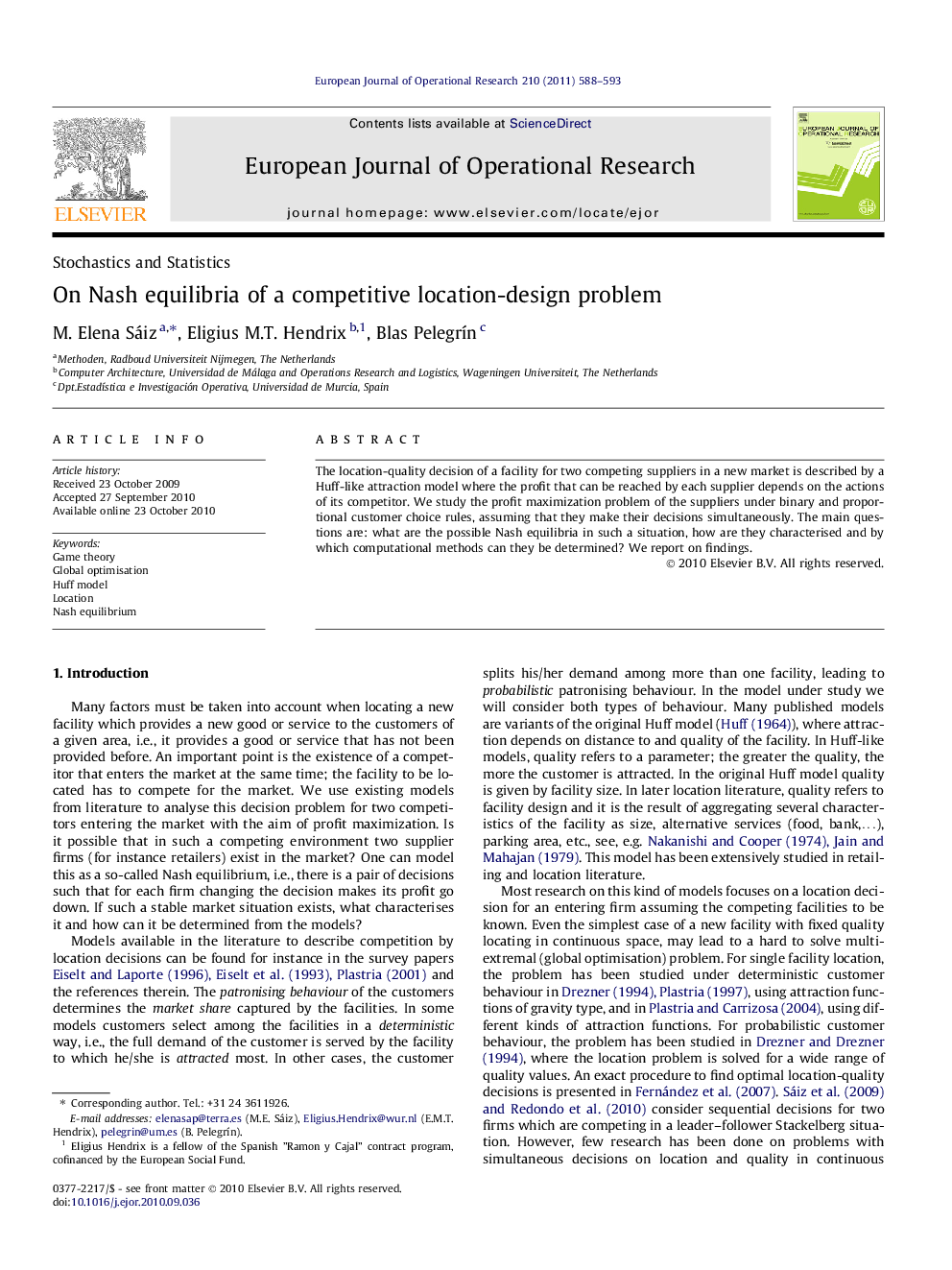 On Nash equilibria of a competitive location-design problem