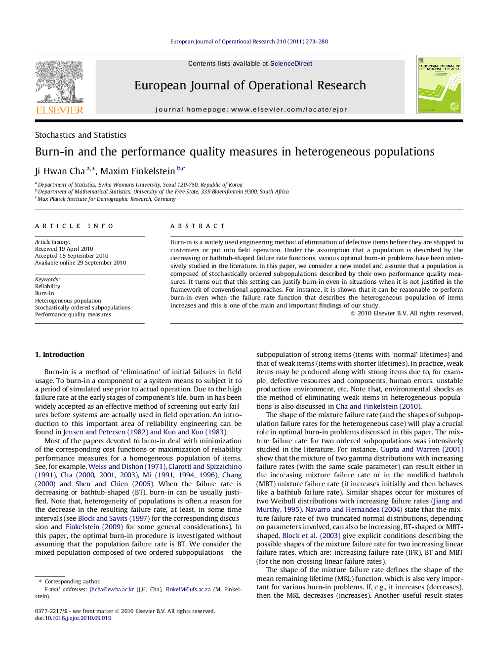 Burn-in and the performance quality measures in heterogeneous populations