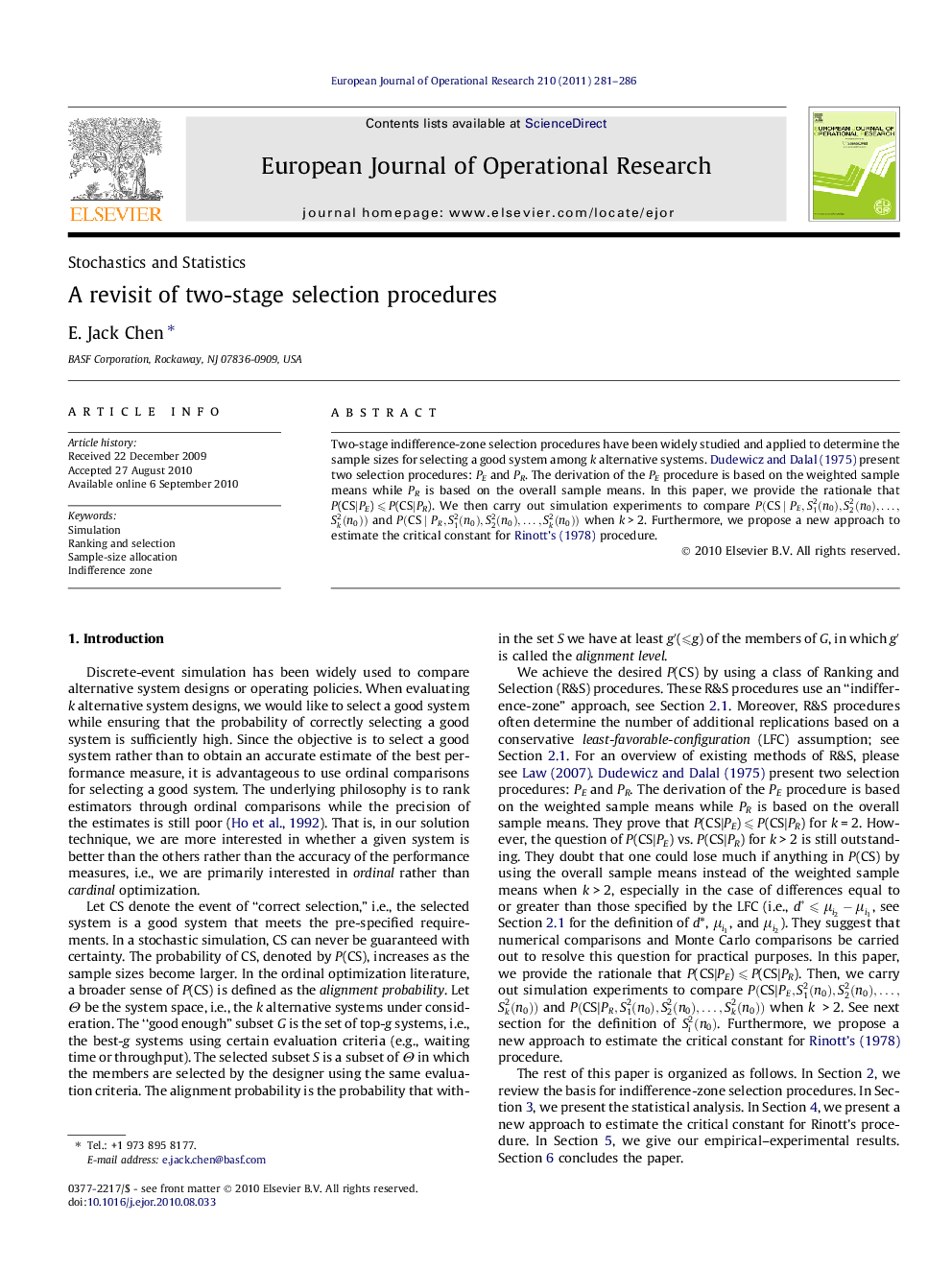 A revisit of two-stage selection procedures