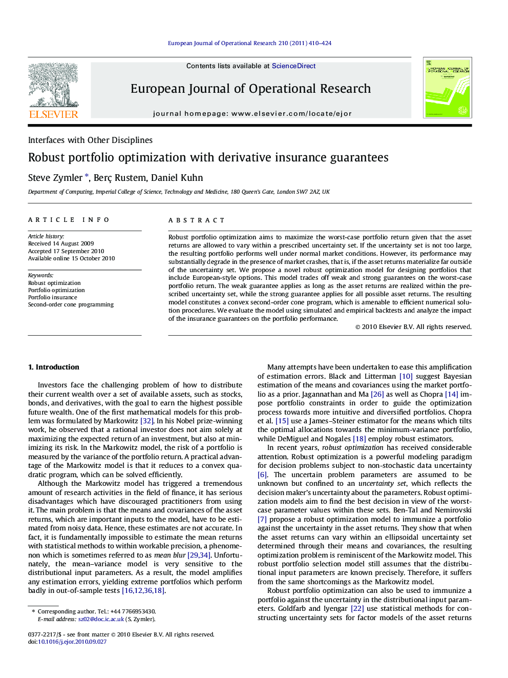 Robust portfolio optimization with derivative insurance guarantees