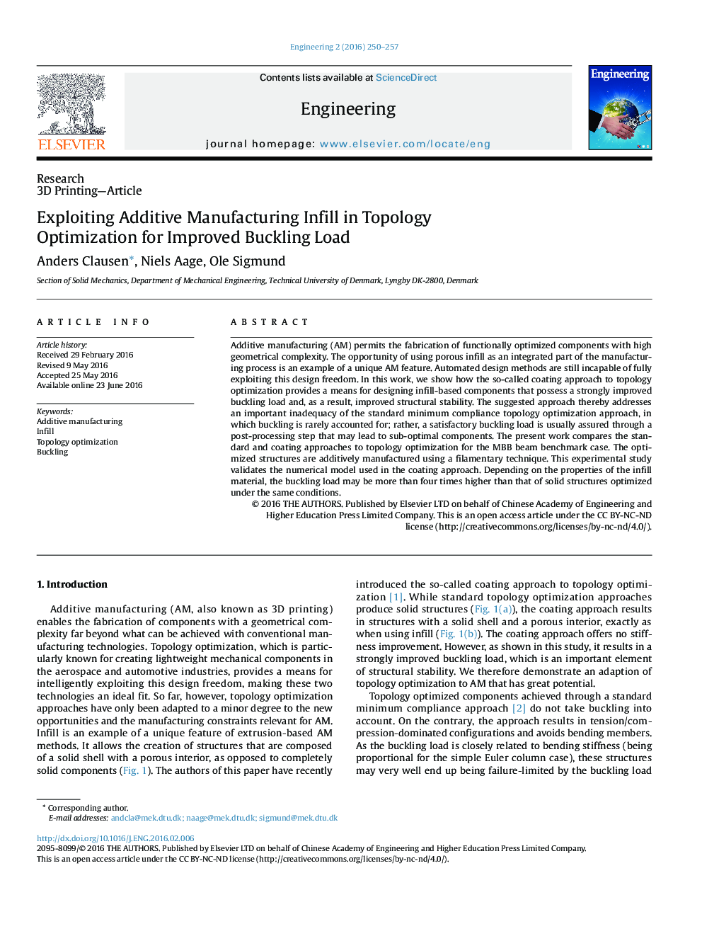 Exploiting Additive Manufacturing Infill in Topology Optimization for Improved Buckling Load 