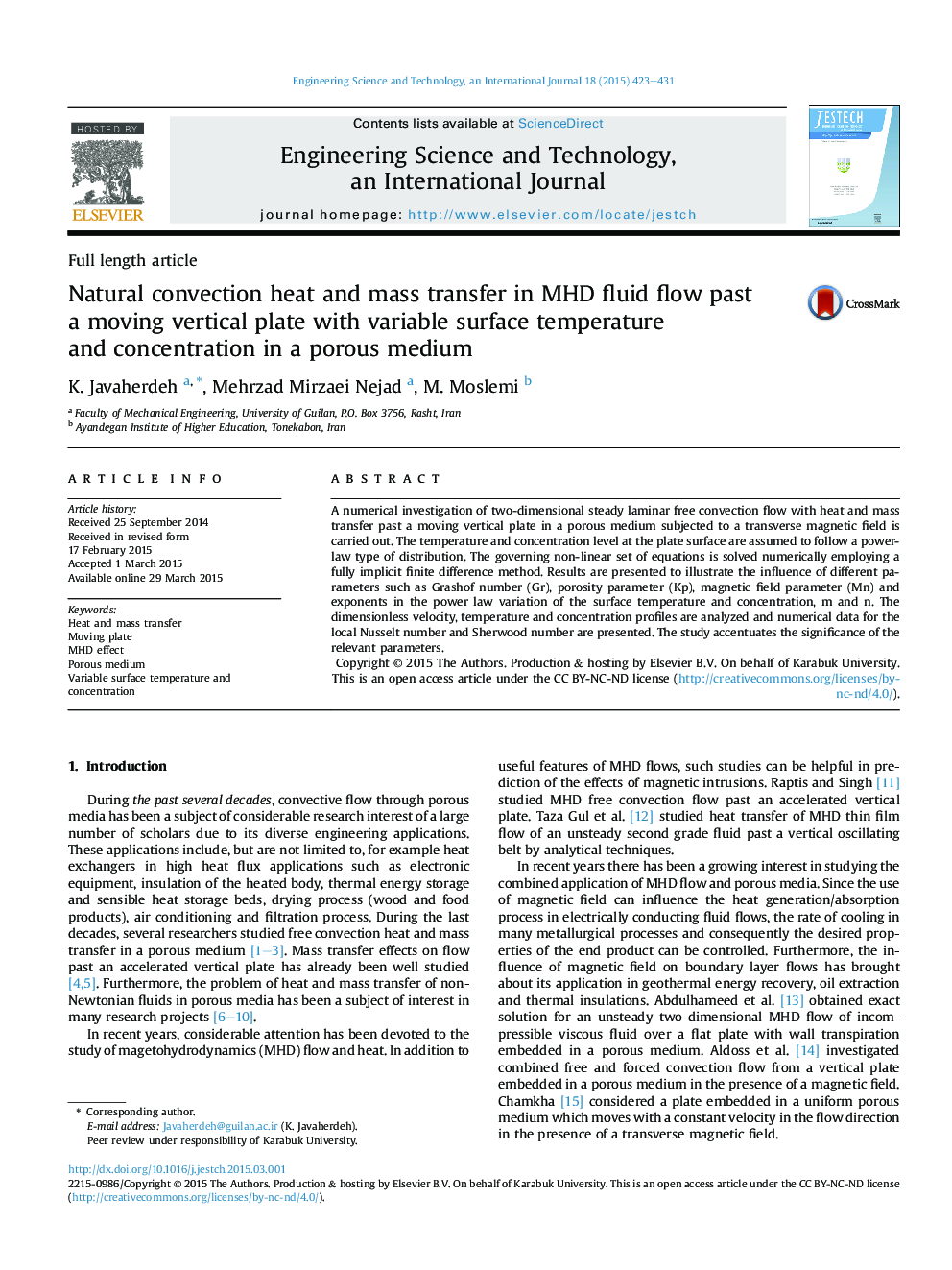 Natural convection heat and mass transfer in MHD fluid flow past a moving vertical plate with variable surface temperature and concentration in a porous medium 