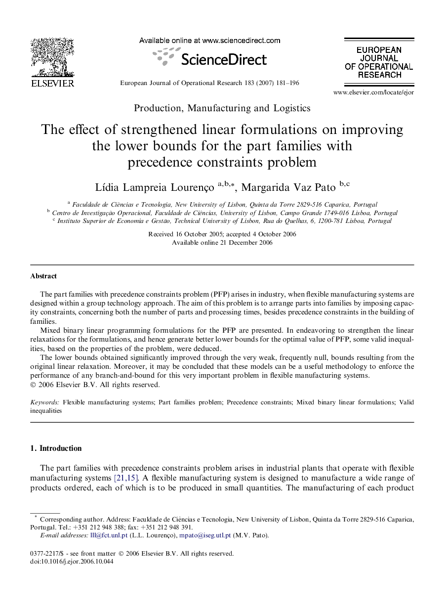 The effect of strengthened linear formulations on improving the lower bounds for the part families with precedence constraints problem