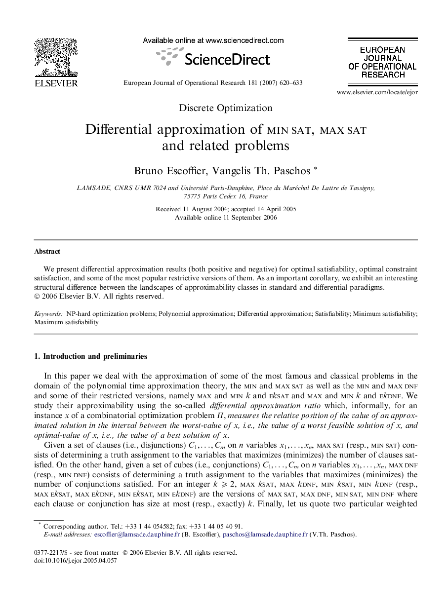 Differential approximation of min sat, max sat and related problems