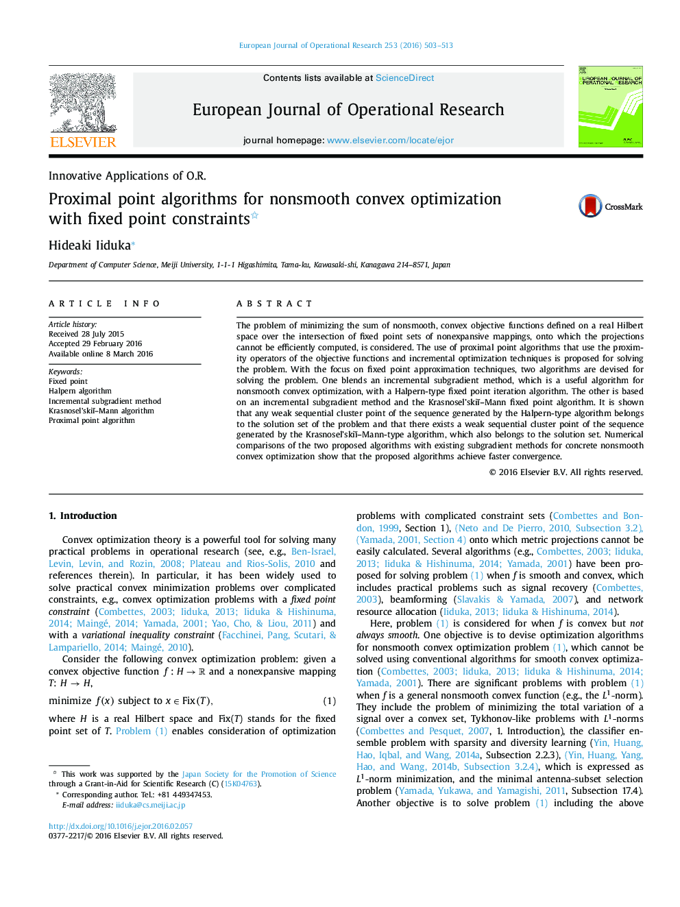 Proximal point algorithms for nonsmooth convex optimization with fixed point constraints 