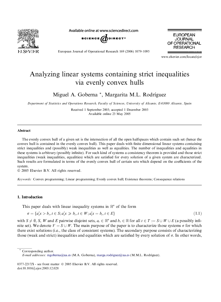 Analyzing linear systems containing strict inequalities via evenly convex hulls