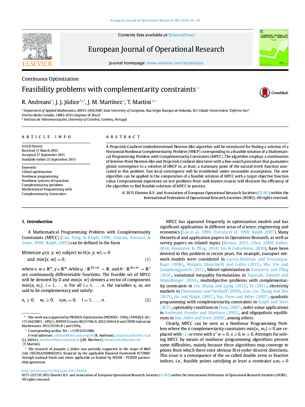 Feasibility problems with complementarity constraints 