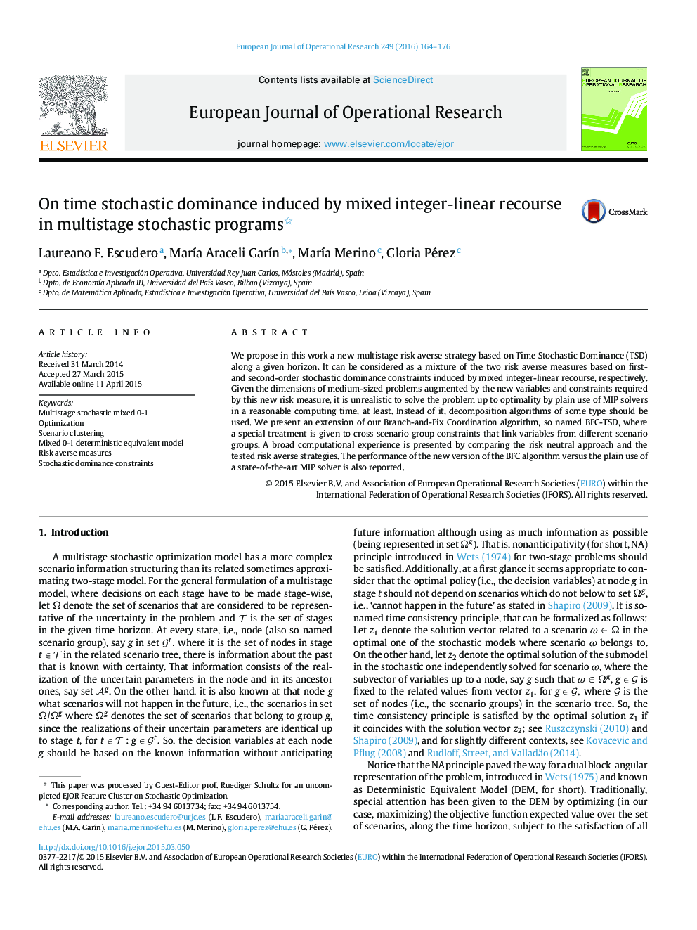 On time stochastic dominance induced by mixed integer-linear recourse in multistage stochastic programs 