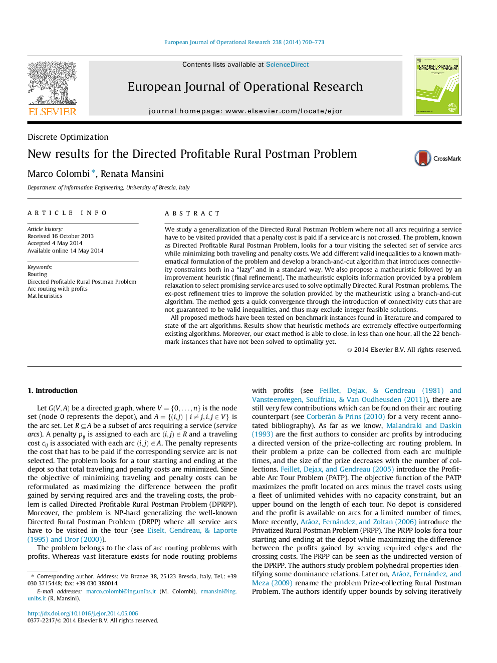 New results for the Directed Profitable Rural Postman Problem