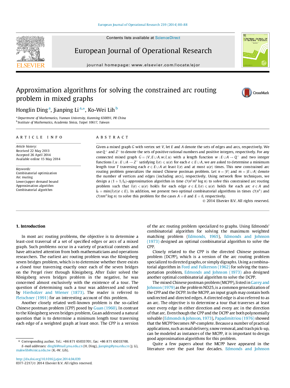 Approximation algorithms for solving the constrained arc routing problem in mixed graphs