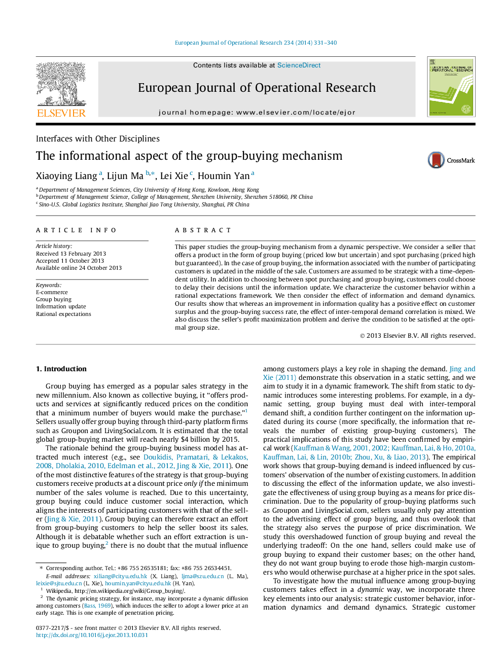 The informational aspect of the group-buying mechanism